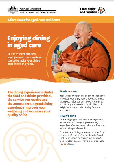 Enjoying Dining In Aged Care